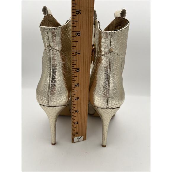 Shu Shop Yaneli Gold Foil Western Snake Stiletto Heel Pull on Boots Size 8 - Picture 4 of 9